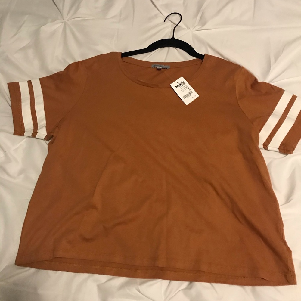 charlotte russe cropped varsity shirt